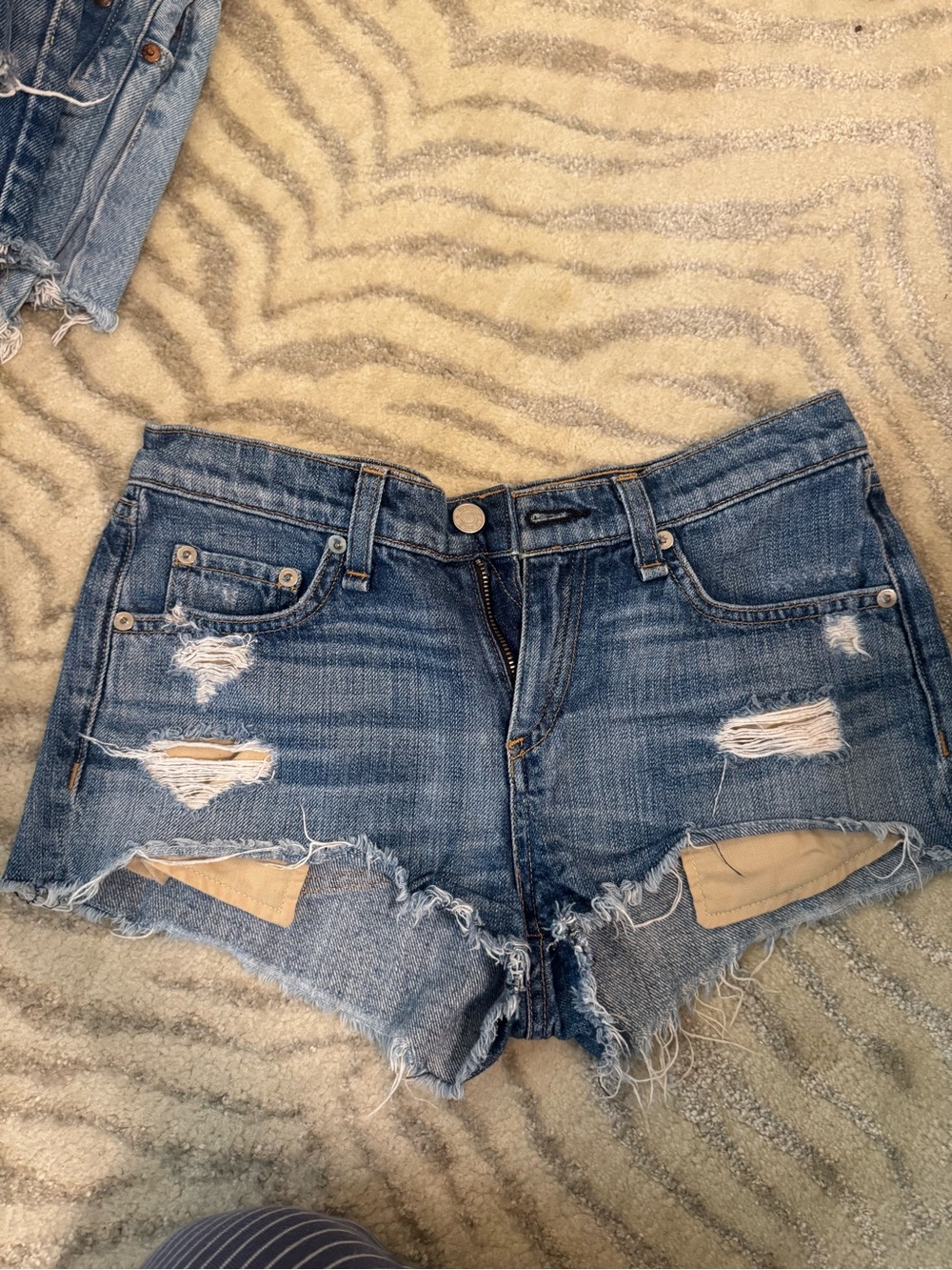 VINTAGE rag and bone low rise jean shorts